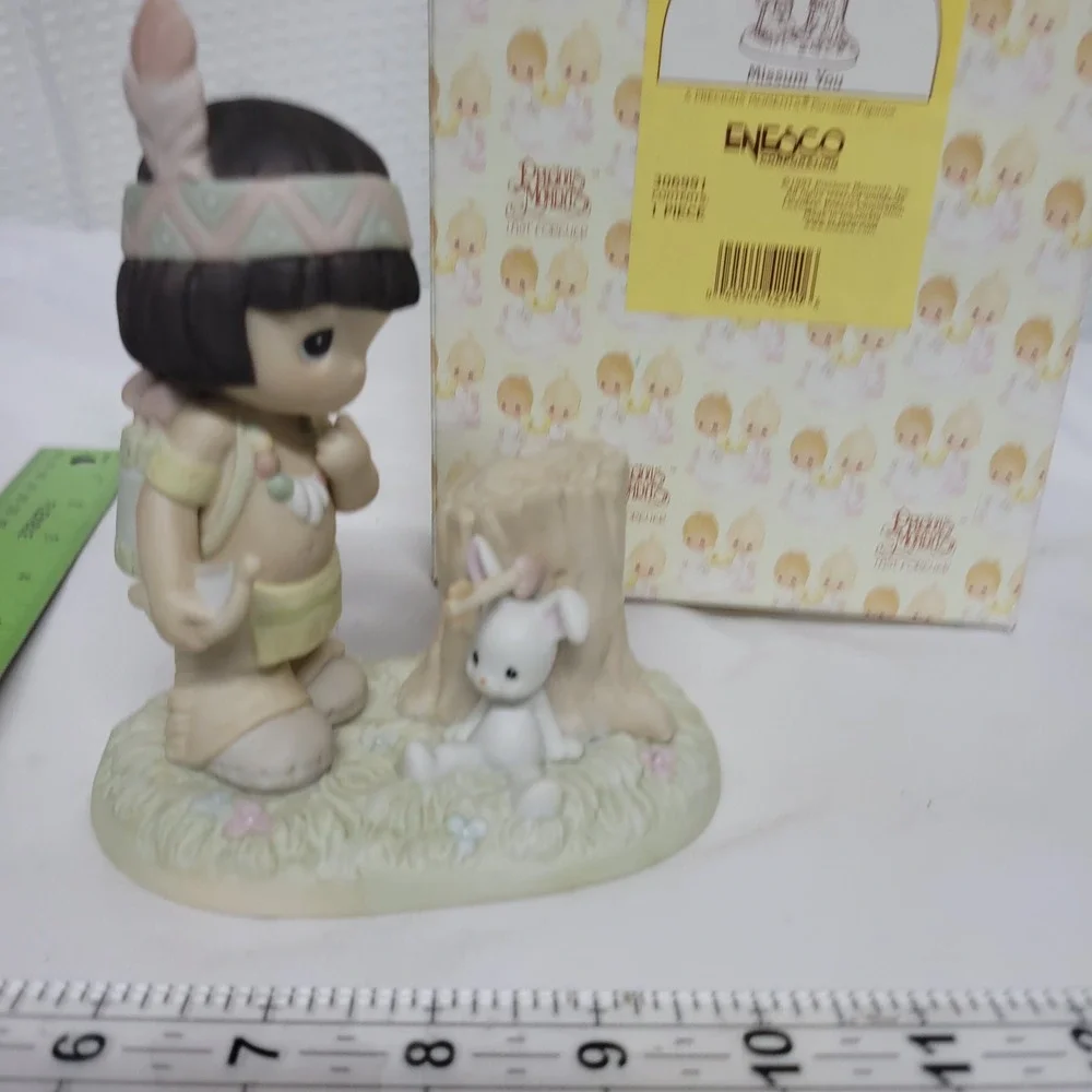 Precious Moments Missum You Native American Boy Rabbit Figurine 306991 Boxed